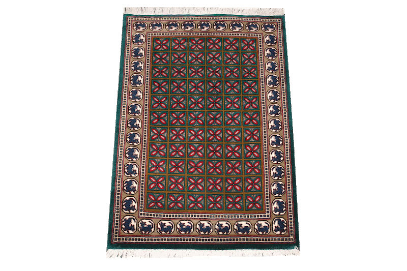 tabriz#5000 teal allover 2.8x 2.ft. C9