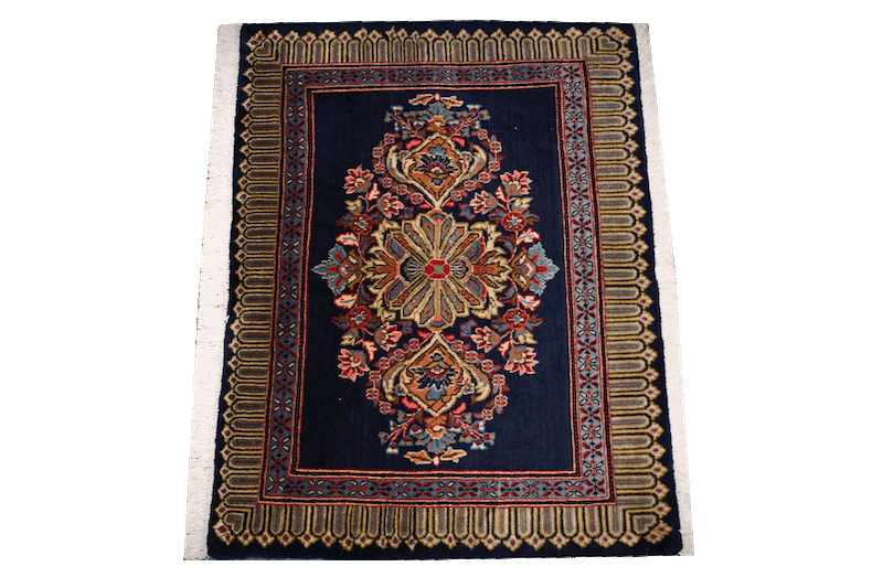 Qum#6965 3.1 x 2.7ft. blue c4